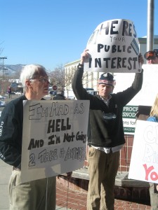 Protesters with signs