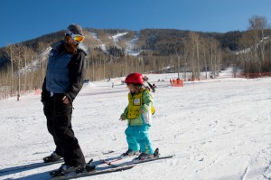 Beginner Skier Gets Instruction at Powderhorn Resort