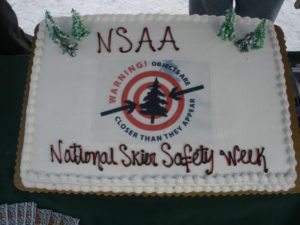 Skier Safety Cake at Arapahoe Basin