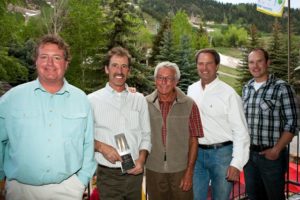 Pip Baehlor, Joey Riefenberg, Ron Kidder, Rob Goodell, John Sellers of Loveland Ski Area at the Awards Ceremony