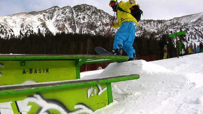 Terrain Park is open for skiers at Arapahoe Basin in Colorado