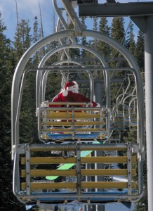 Santa on Chairlift