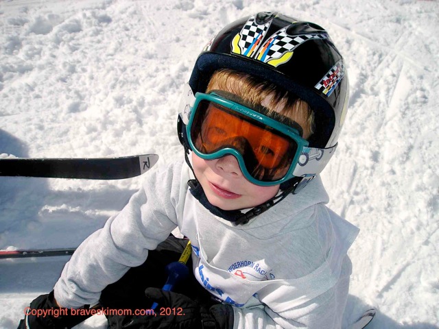young skier in snow