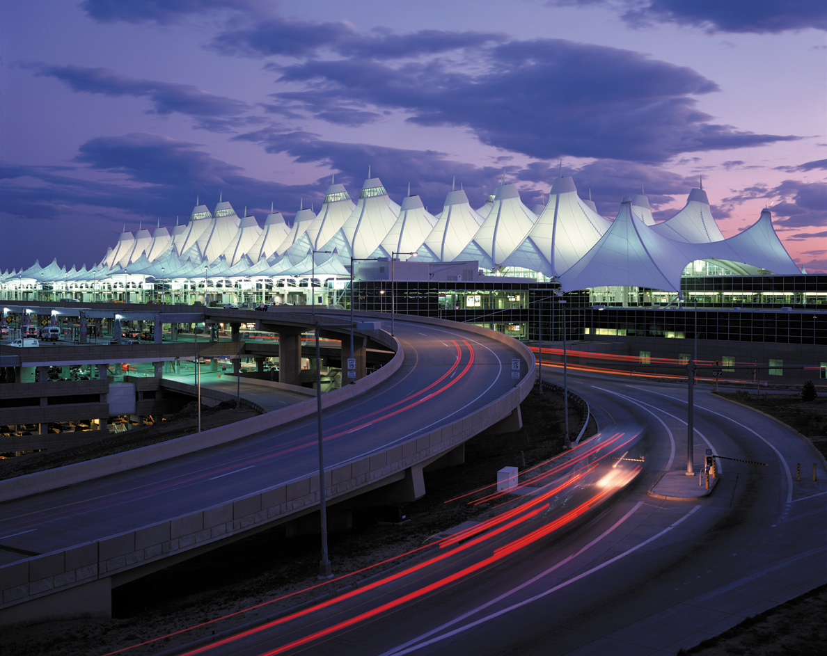 Denver International Airport at Night Credit VISIT DENVER